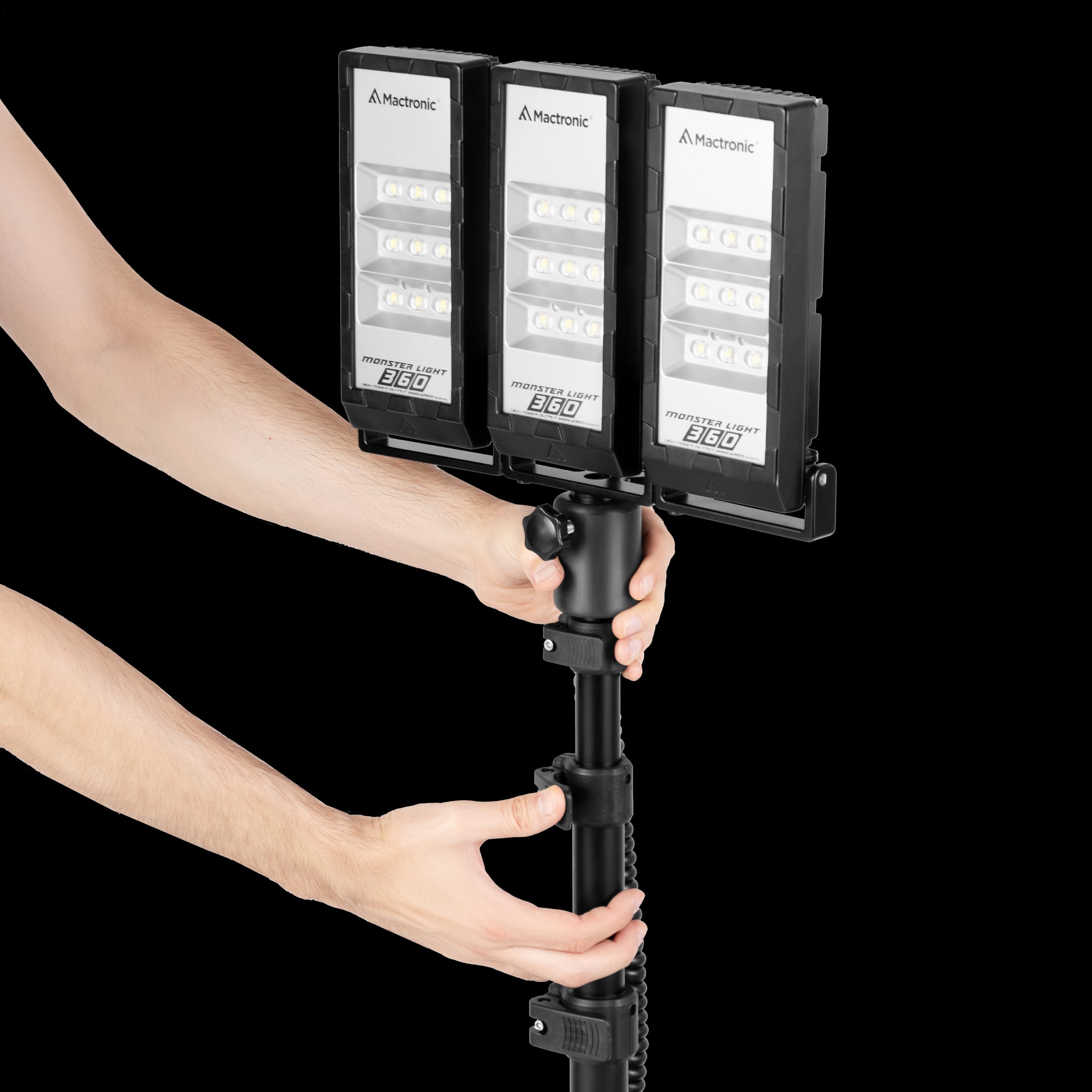 MONSTER LIGHT 360 TWIN portable high-power lighting system with two triple heads, 40 Ah, 48000 lm - Image 2