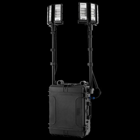 Leistungsstarkes tragbares Beleuchtungssystem mit zwei Dreifachköpfen, MONSTER LIGHT 360 Twin, 40 Ah, 48000 lm